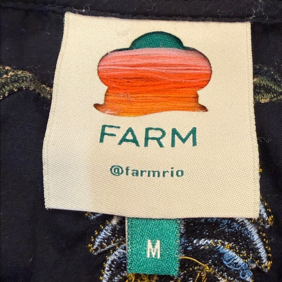 Farm Rio Winter Garden Embroidered Blouse Size Medium - Picture 10 of 13